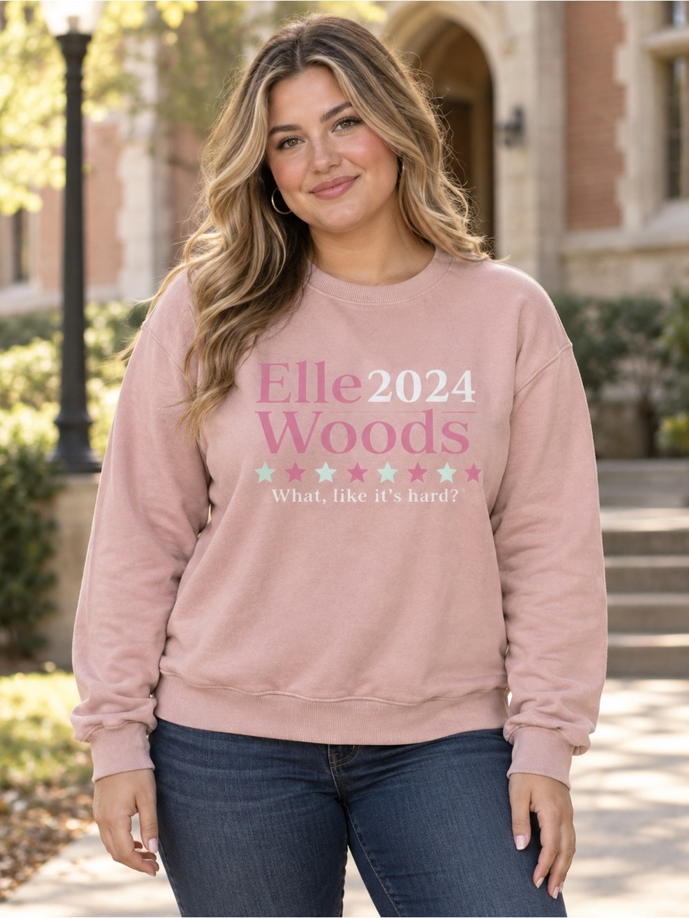 Elle Woods 2024 What Like It’s Hard Legally Blonde Sweatshirt 1XL